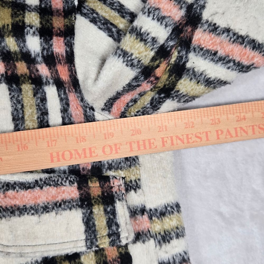 Bagatelle pastel plaid shacket Womens M Jacket Soft Comfortable Warm - Picture 9 of 14